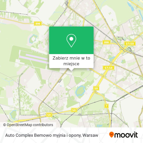 Mapa Auto Complex Bemowo myjnia i opony