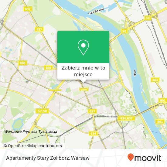 Mapa Apartamenty Stary Zoliborz