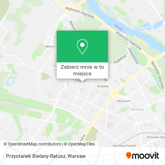 Mapa Przystanek Bielany-Ratusz