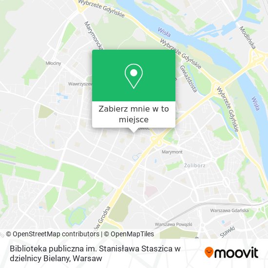 Mapa Biblioteka publiczna im. Stanisława Staszica w dzielnicy Bielany