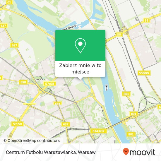 Mapa Centrum Futbolu Warszawianka