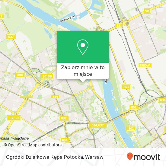 Mapa Ogródki Działkowe Kępa Potocka