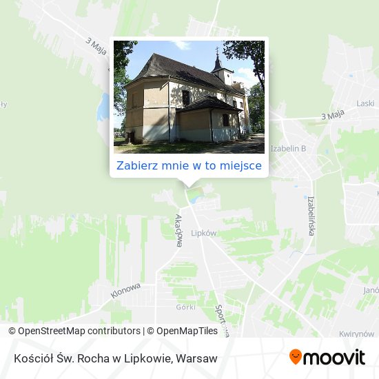 Mapa Kościół Św. Rocha w Lipkowie