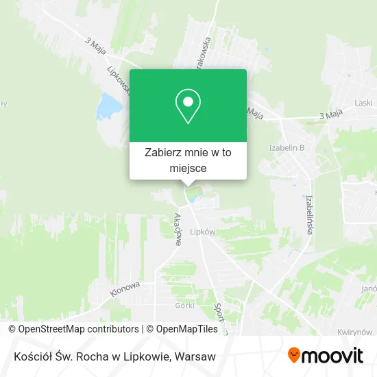 Mapa Kościół Św. Rocha w Lipkowie