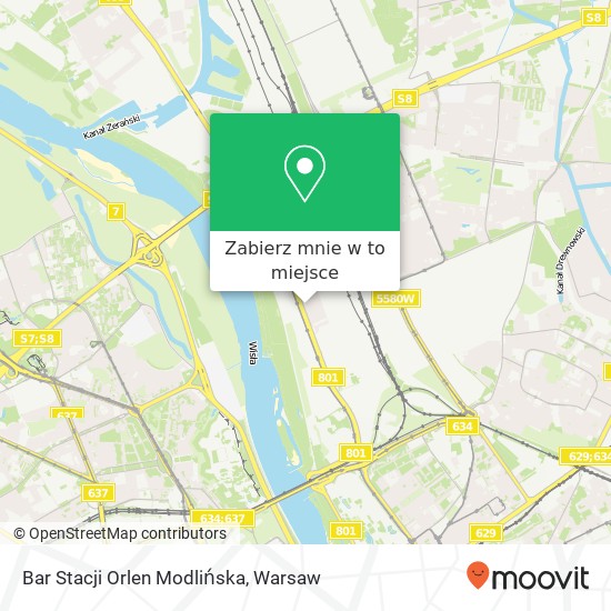 Mapa Bar Stacji Orlen Modlińska