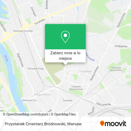 Mapa Przystanek Cmentarz Bródnowski