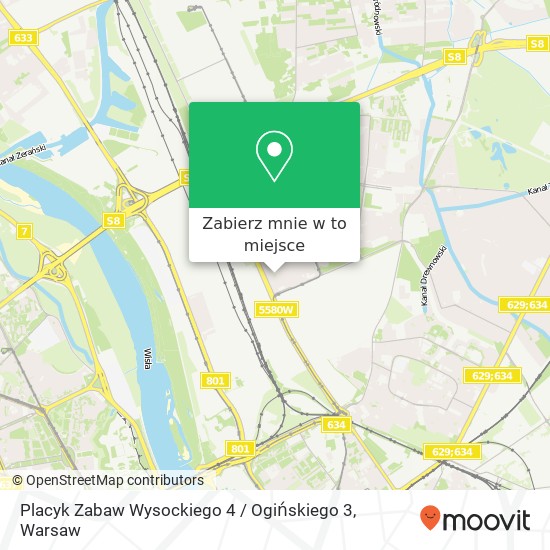 Mapa Placyk Zabaw Wysockiego 4 / Ogińskiego 3