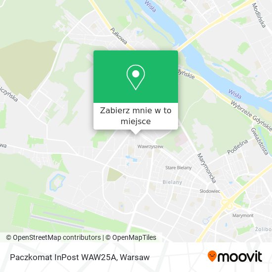 Mapa Paczkomat InPost WAW25A