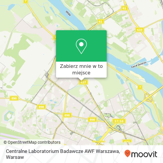 Mapa Centralne Laboratorium Badawcze AWF Warszawa