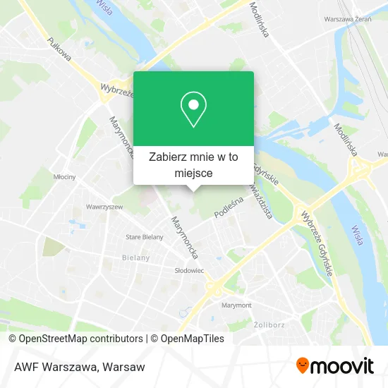 Mapa AWF Warszawa