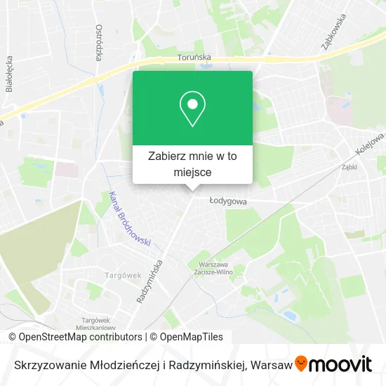 Mapa Skrzyzowanie Młodzieńczej i Radzymińskiej