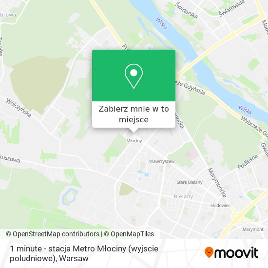 Mapa 1 minute - stacja Metro Młociny (wyjscie poludniowe)