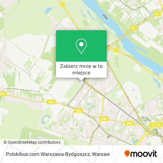 Mapa Polskibus.com Warszawa-Bydgoszcz