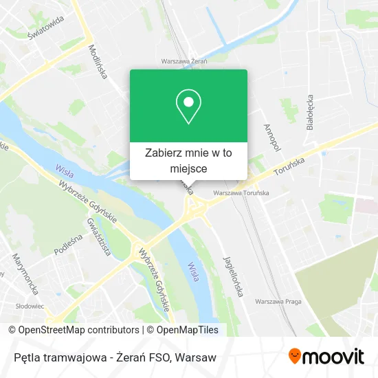 Mapa Pętla tramwajowa - Żerań FSO