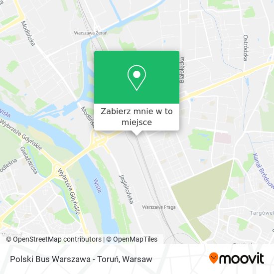 Mapa Polski Bus Warszawa - Toruń