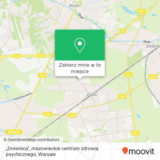 Mapa „Drewnica”, mazowieckie centrum zdrowia psychicznego