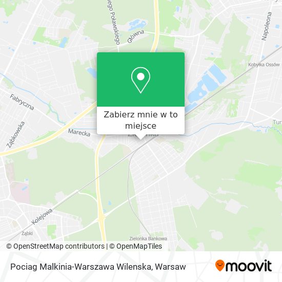 Mapa Pociag Malkinia-Warszawa Wilenska