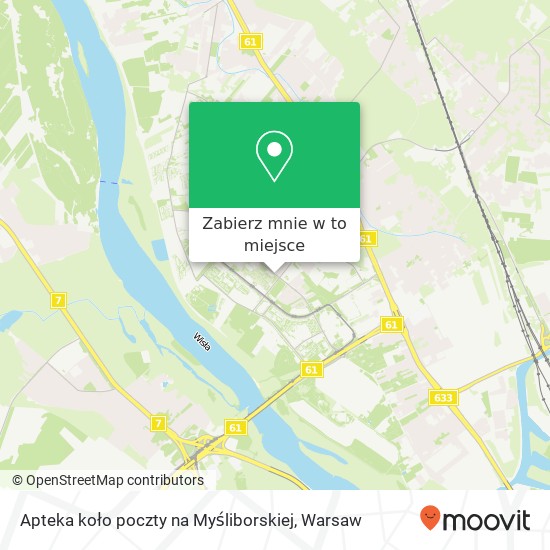 Mapa Apteka koło poczty na Myśliborskiej