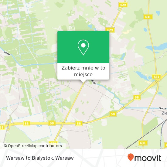 Mapa Warsaw to Bialystok