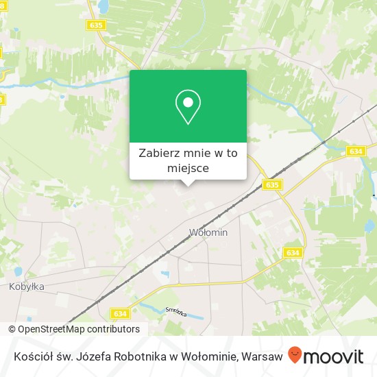 Mapa Kościół św. Józefa Robotnika w Wołominie