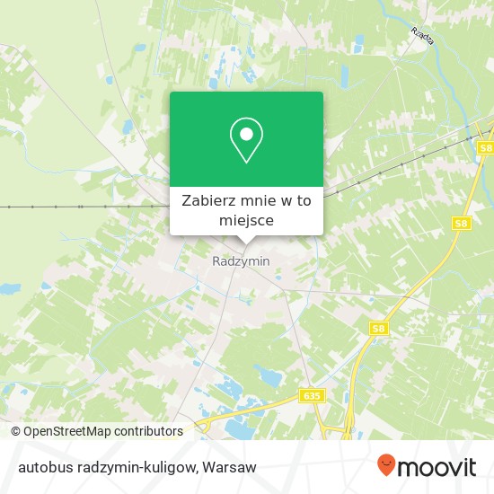 Mapa autobus radzymin-kuligow