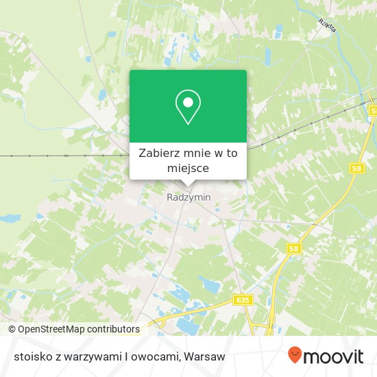 Mapa stoisko z warzywami I owocami