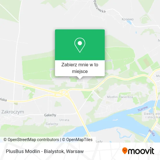 Mapa PlusBus Modlin - Bialystok