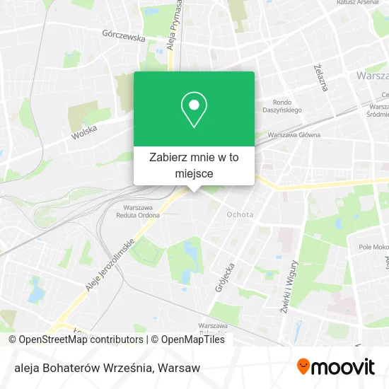 Mapa aleja Bohaterów Września