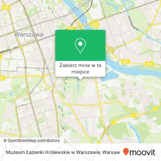 Mapa Muzeum Łazienki Królewskie w Warszawie