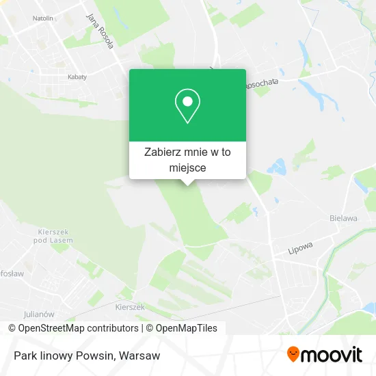 Mapa Park linowy Powsin
