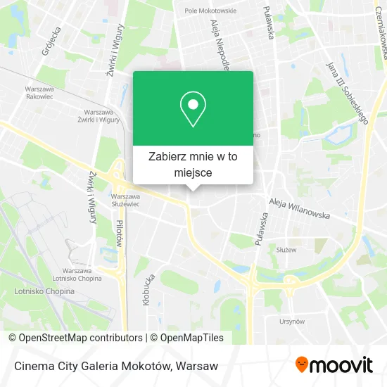 Mapa Cinema City Galeria Mokotów