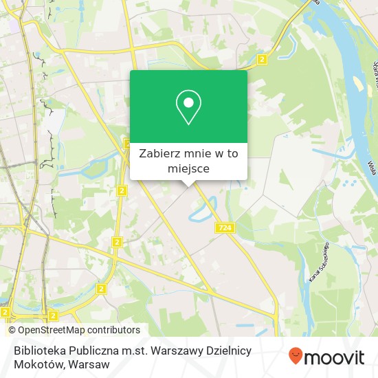 Mapa Biblioteka Publiczna m.st. Warszawy Dzielnicy Mokotów