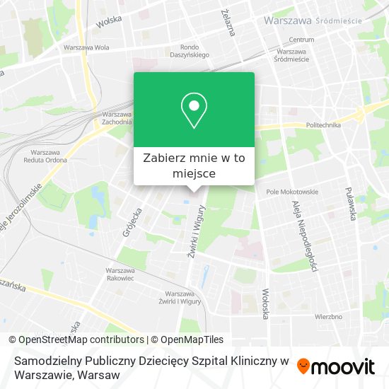 Mapa Samodzielny Publiczny Dziecięcy Szpital Kliniczny w Warszawie