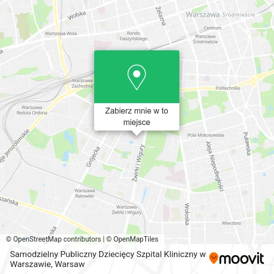 Mapa Samodzielny Publiczny Dziecięcy Szpital Kliniczny w Warszawie