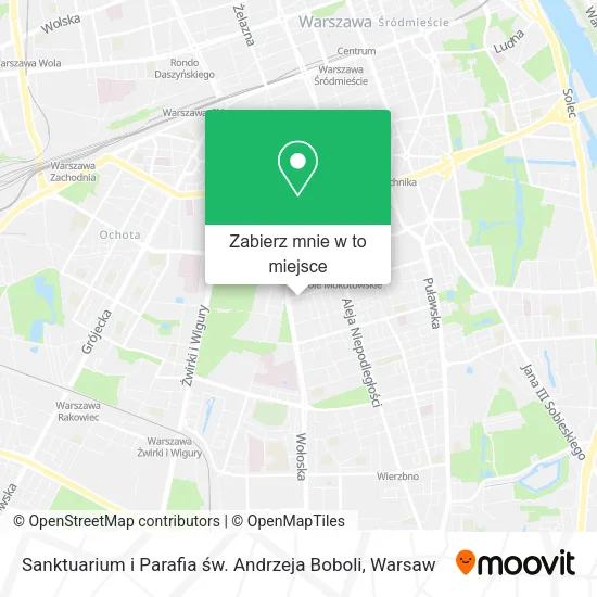 Mapa Sanktuarium i Parafia św. Andrzeja Boboli