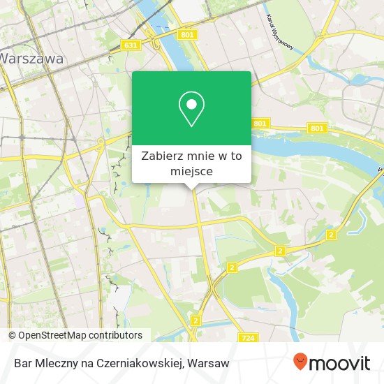 Mapa Bar Mleczny na Czerniakowskiej