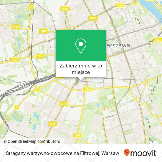 Mapa Stragany warzywno-owocowe na Filtrowej