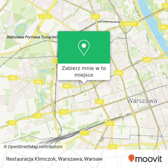 Mapa Restauracja Klimczok, Warszawa