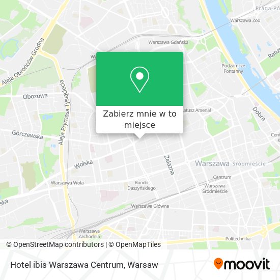 Mapa Hotel ibis Warszawa Centrum