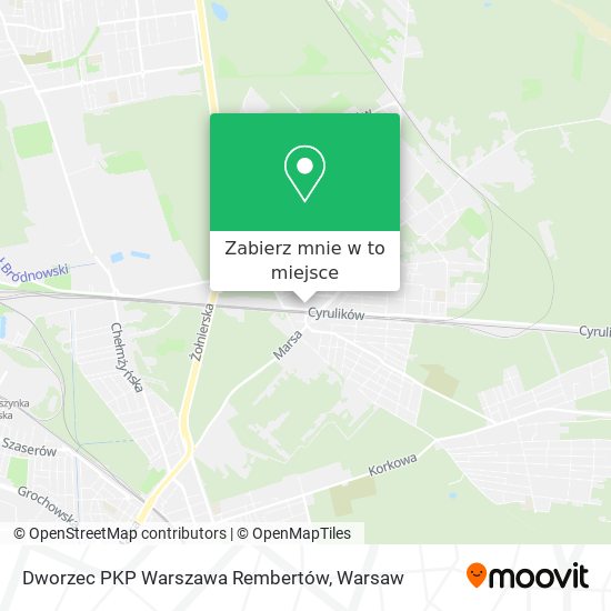 Mapa Dworzec PKP Warszawa Rembertów