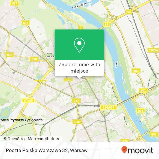 Mapa Poczta Polska Warszawa 32