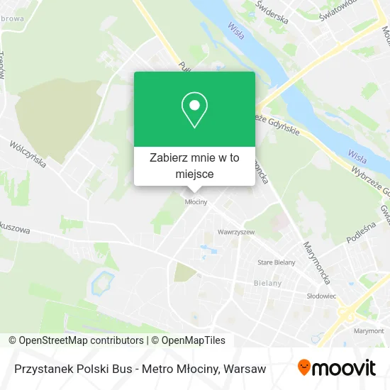 Mapa Przystanek Polski Bus - Metro Młociny