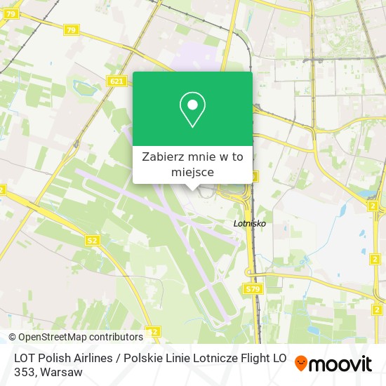 Mapa LOT Polish Airlines / Polskie Linie Lotnicze Flight LO 353