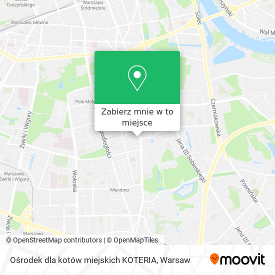 Mapa Ośrodek dla kotów miejskich KOTERIA