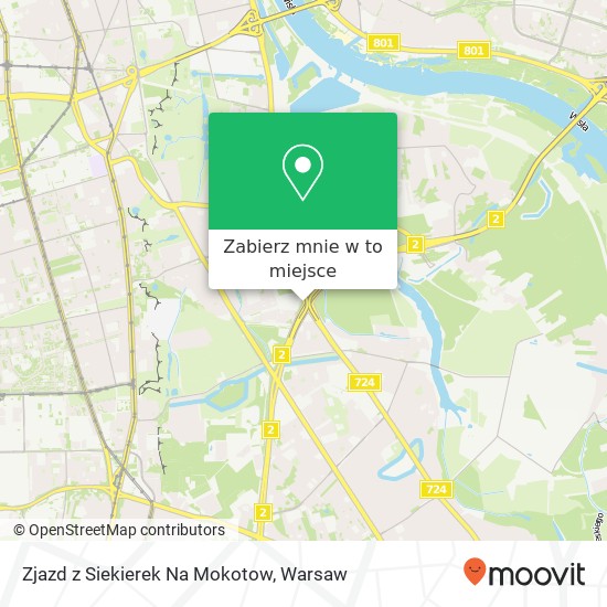 Mapa Zjazd z Siekierek Na Mokotow