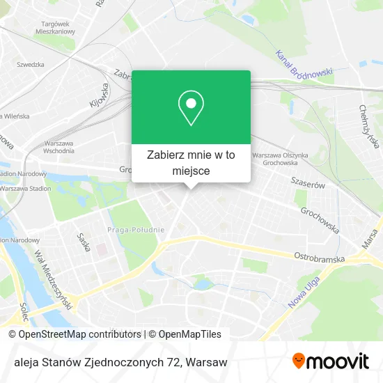 Mapa aleja Stanów Zjednoczonych 72