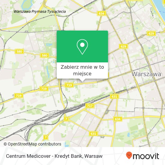 Mapa Centrum Medicover - Kredyt Bank