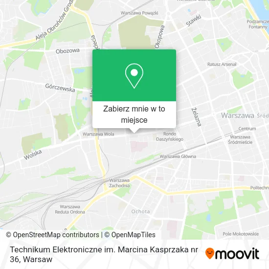 Mapa Technikum Elektroniczne im. Marcina Kasprzaka nr 36