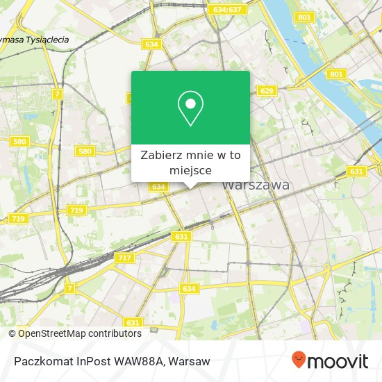 Mapa Paczkomat InPost WAW88A