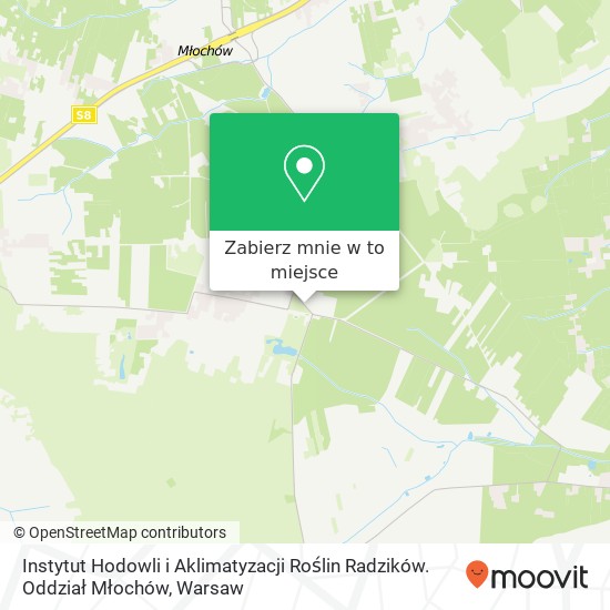 Mapa Instytut Hodowli i Aklimatyzacji Roślin Radzików. Oddział Młochów